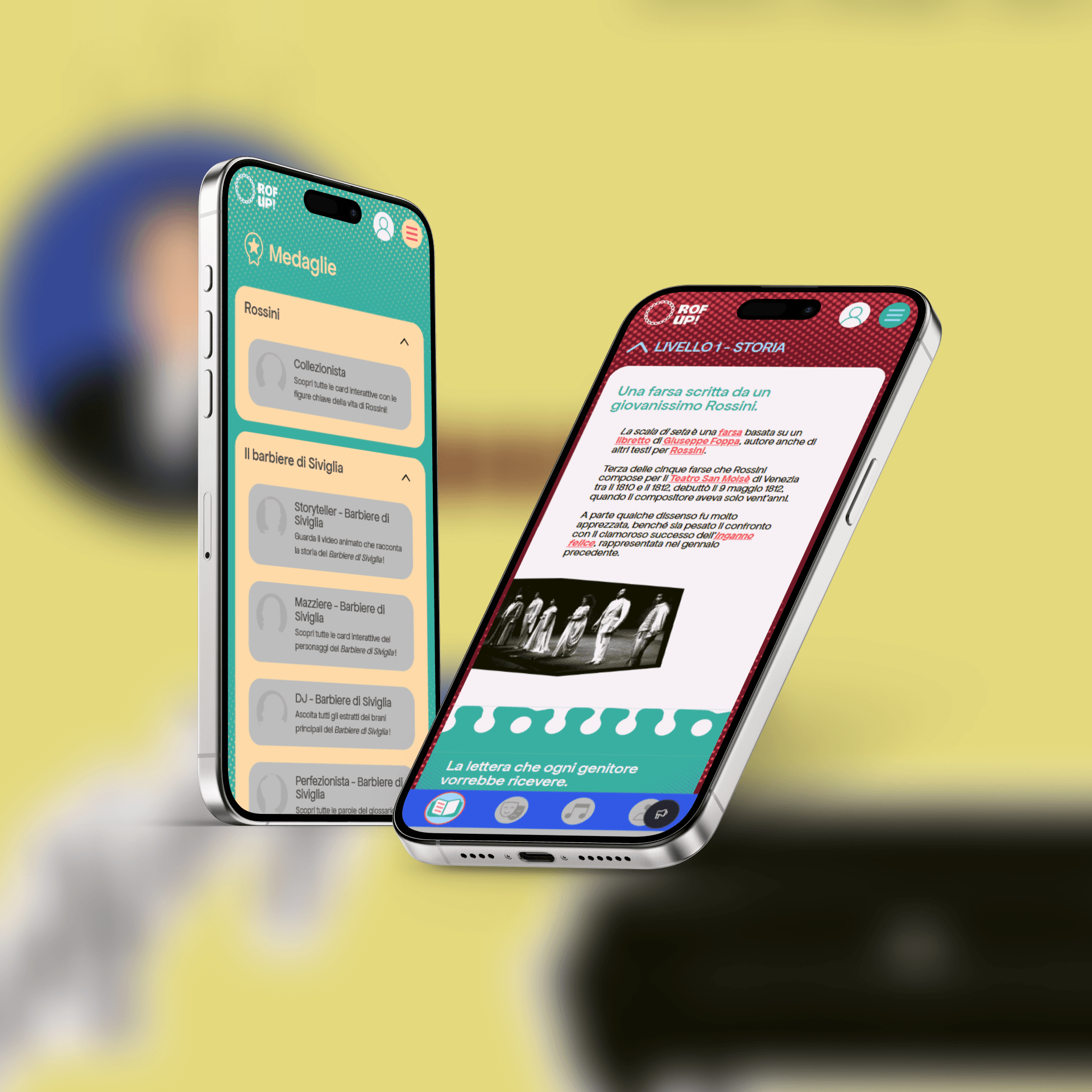 Schermate su mobile di ROFUP!