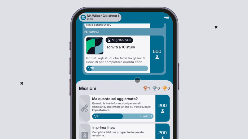 Elemento grafico di sfondo utilizzato nel sistema visivo di Poolpo. Gif animata.