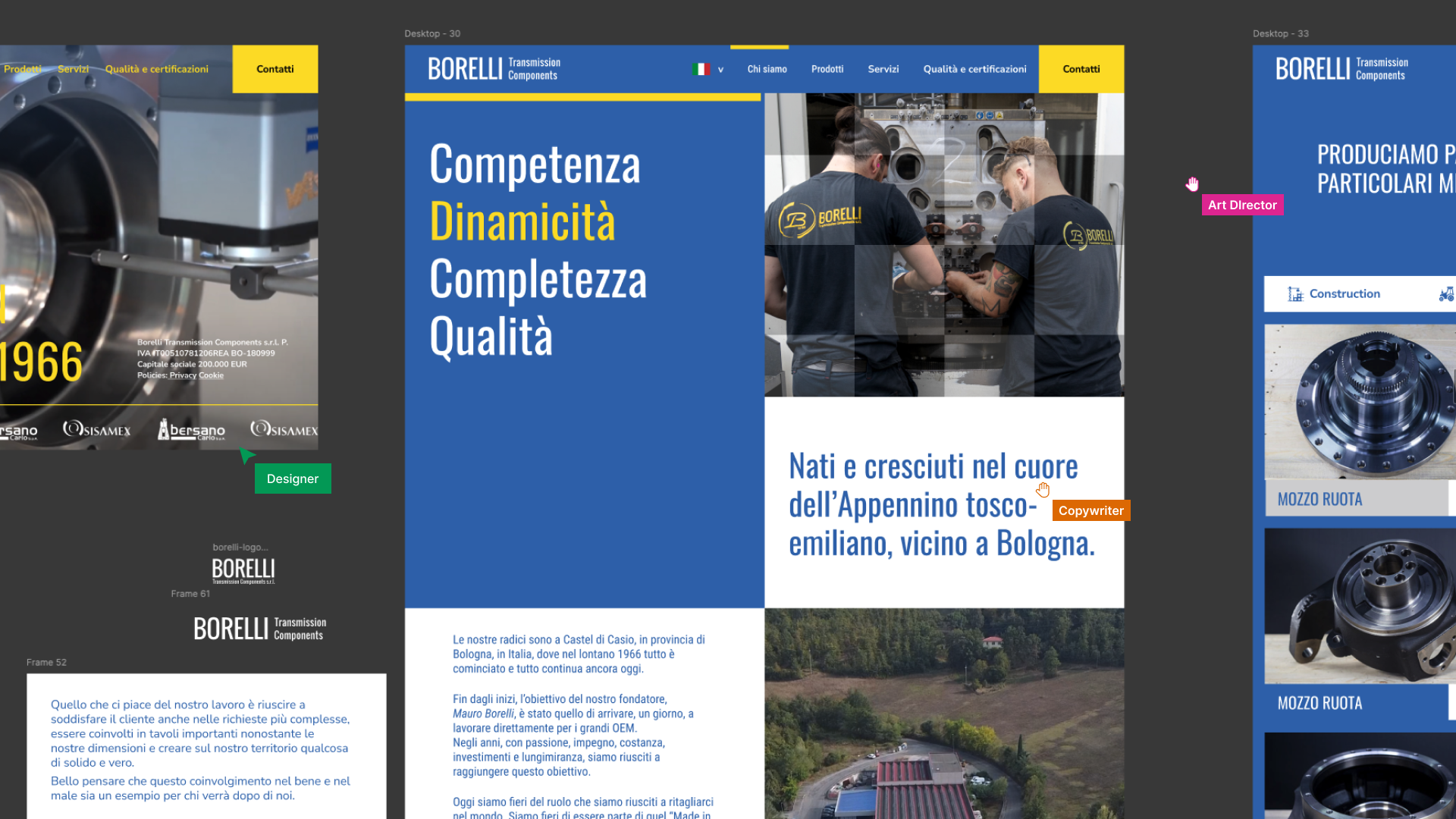 Schermate del sito di Borelli TC