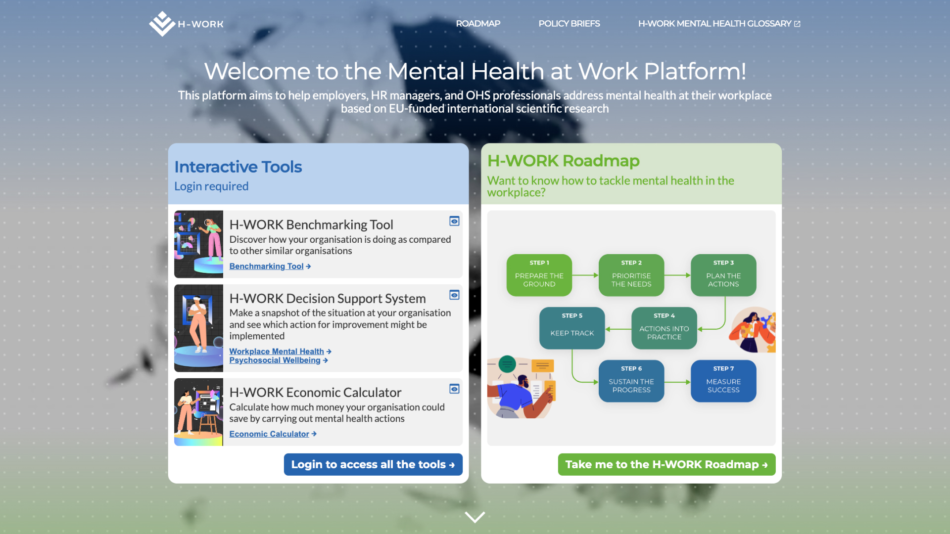 Homepage di HWORK Innovation Platform