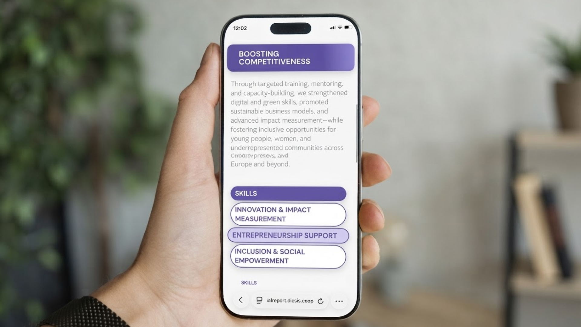 Schermata Annual Report di Diesis su Mobile