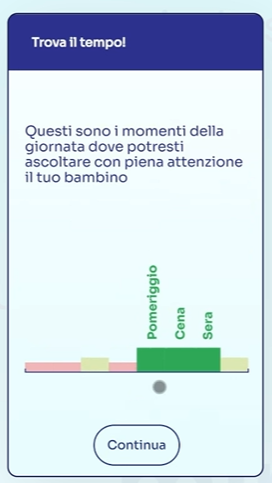 Una schermata che mostra la microinterazione dedicata a identificare i momenti liberi della gironata