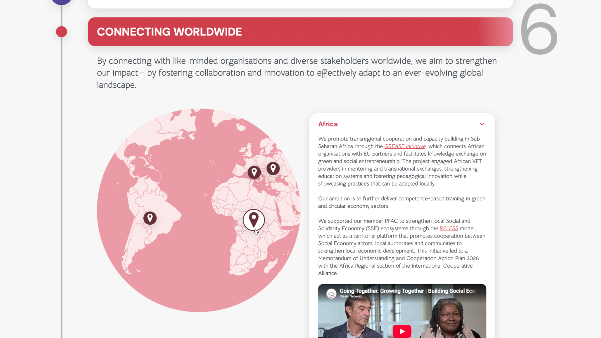 Schermata del progetto Annual Report per Diesis Network